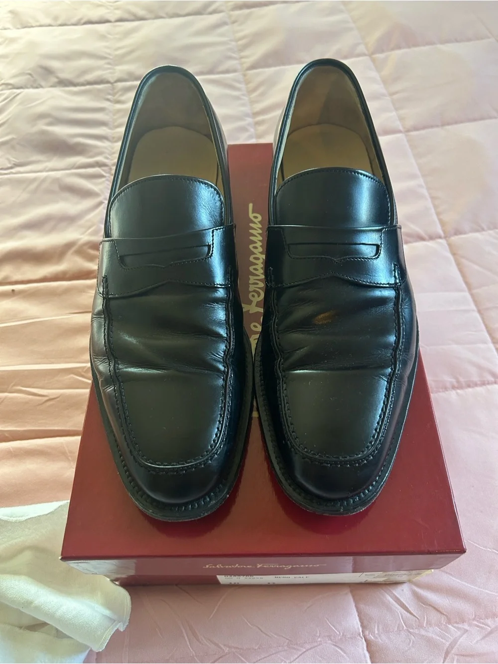 Salvatore Ferragamo Black Leather Loafers